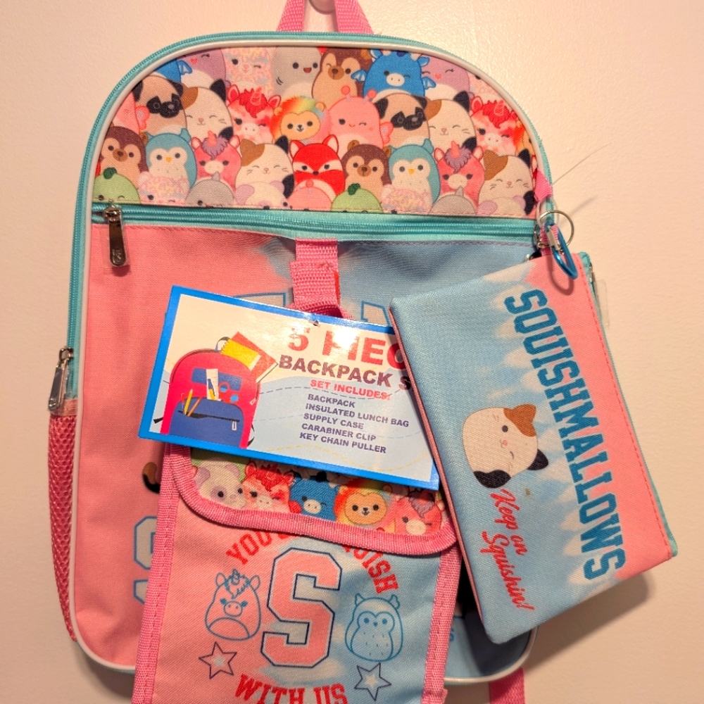Bioworld Schoolbag Squichmallows 5Pieces Brand New with tag